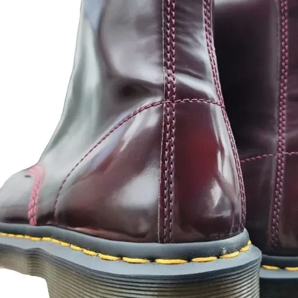 Dr. Martens 1460 Vegan Cherry Red Rub Off - Picture 11 of 14